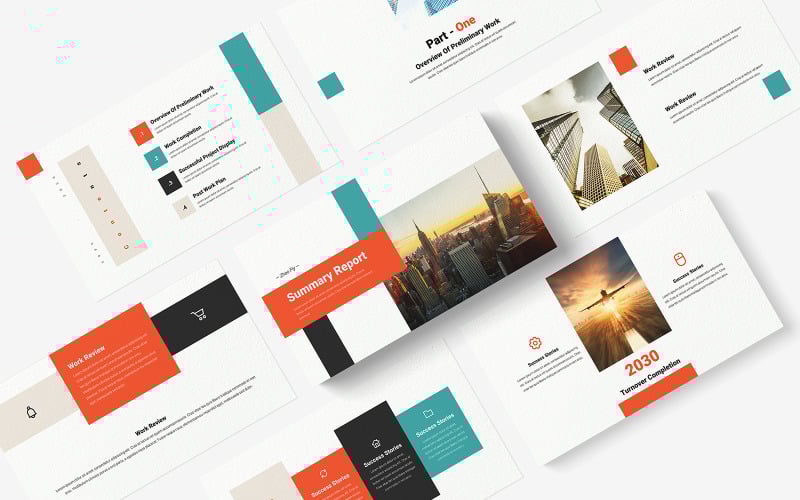 simple business company summary report powerpoint template original