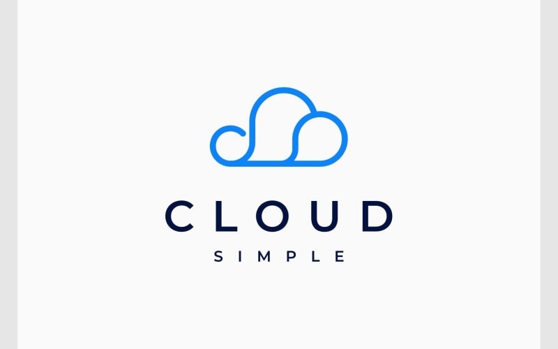 simple cloud hosting computing logo original