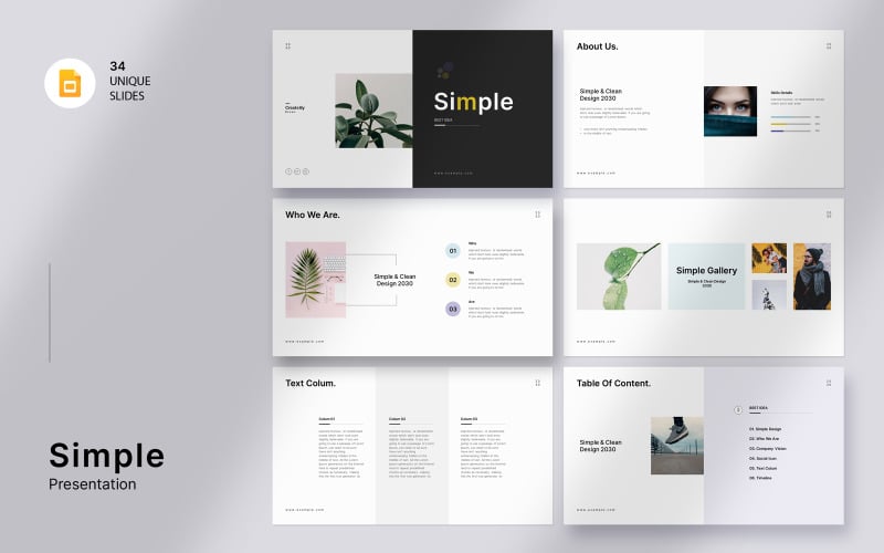 simple google slide template original