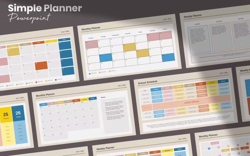 simple planner powerpoint templates original