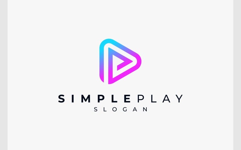 simple play button colorful logo original