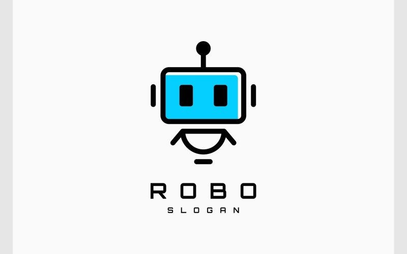 simple robot cyborg modern logo original