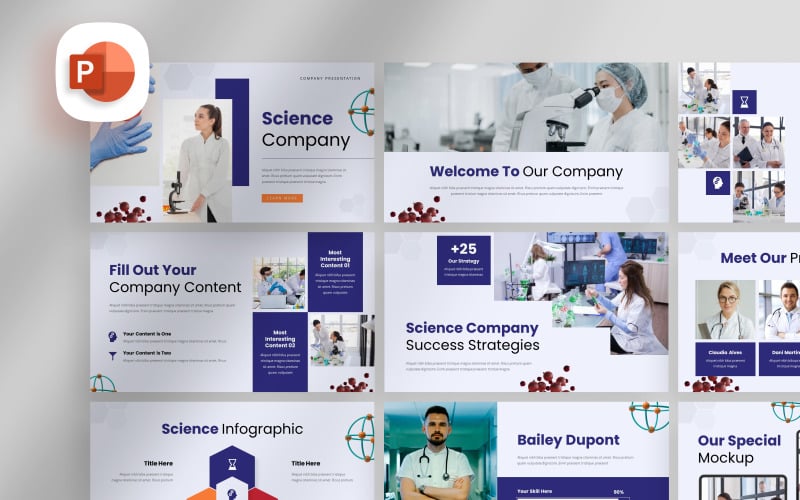 simple science company powerpoint template original
