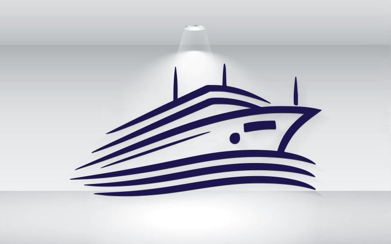 simple shipping company logo template vector original