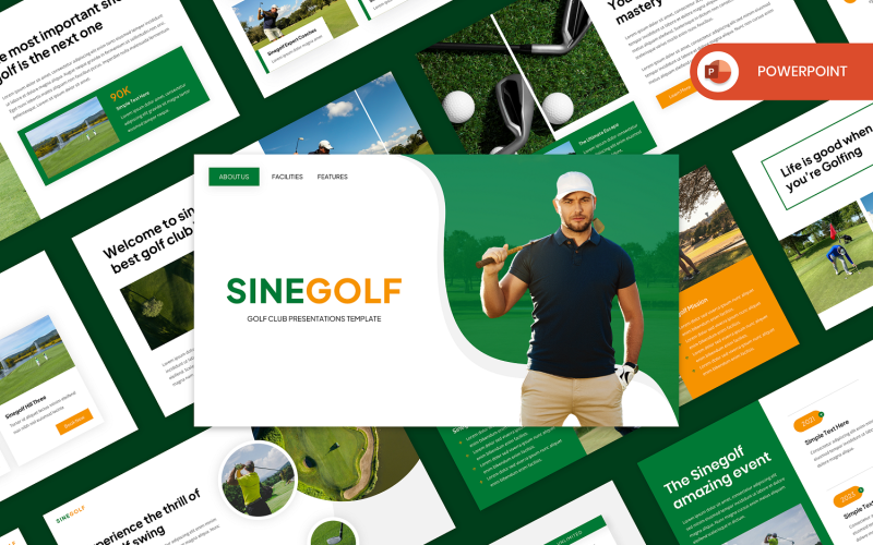 sinegolf golf club powerpoint template original