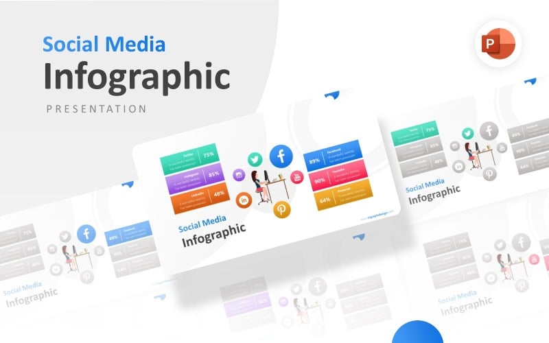 six options social media marketing infographic presentation powerpoint template original