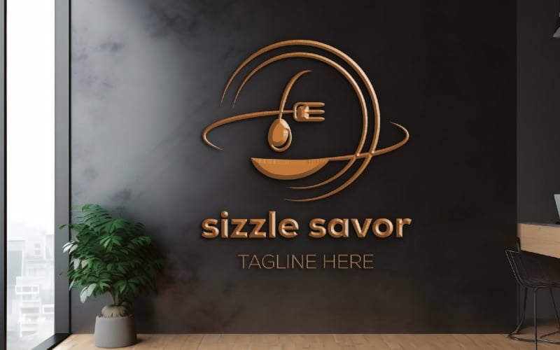 sizzle savor logo template for food brands and restaurants original