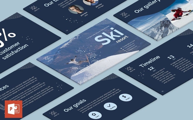 ski resort presentation powerpoint template original