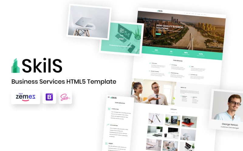 skils business services html landing page template original