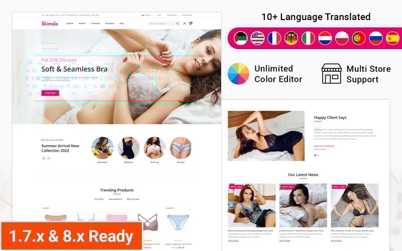 skimsla bikini lingerie store prestashop responsive theme original
