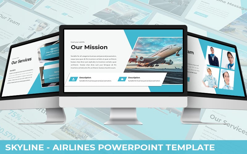 skylines airlines powerpoint template original