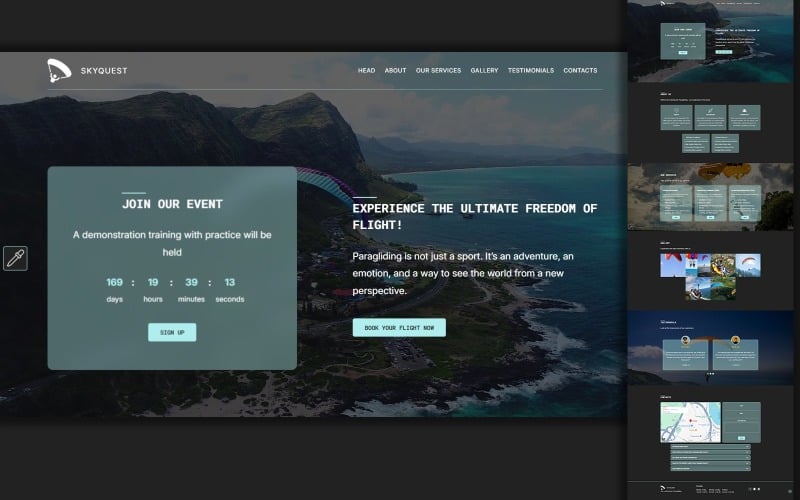 skyquest paragliding landing page original