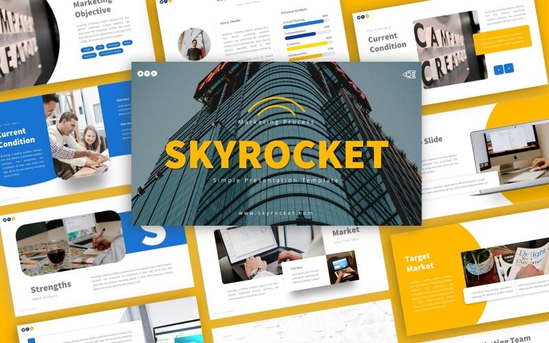 skyrocket marketing presentation powerpoint template original