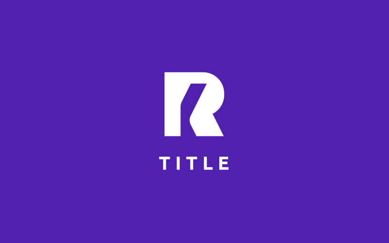 sleek minimal r purple monogram tech logo original