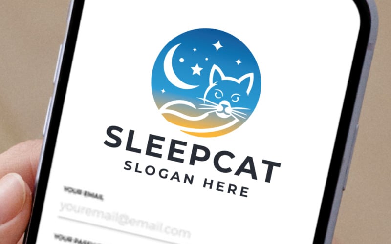 sleep cat pet professional logo original