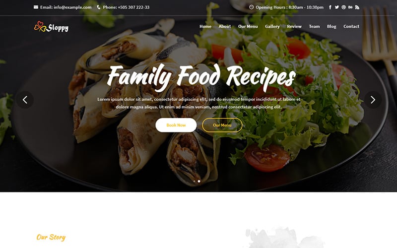 sloppy food amp resturant responsive landing page template original