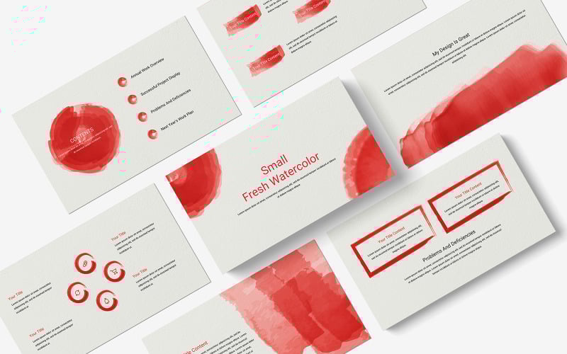 small fresh watercolor powerpoint template original