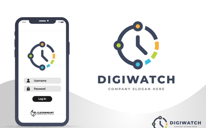 smart digital watch data time technology logo original