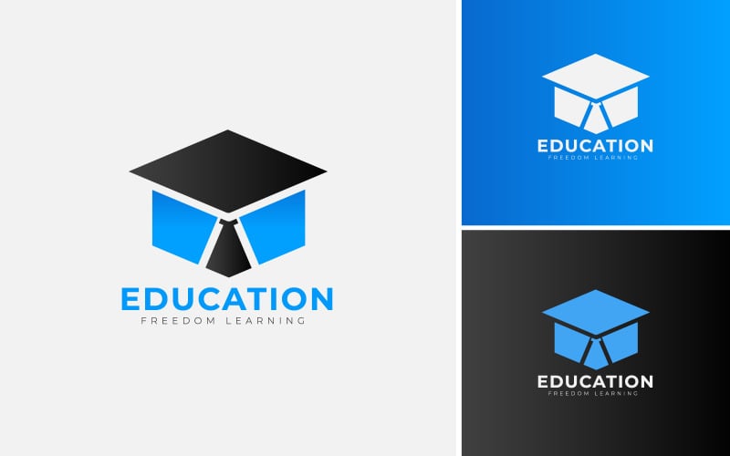smart education logo with tie vector design the concept for hat gentleman student original