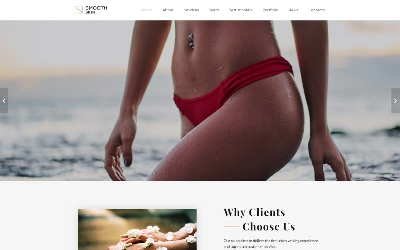 smooth skin waxing salon html landing page template original