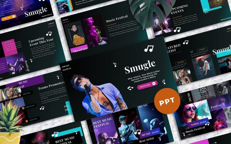 smugle musician powerpoint template original