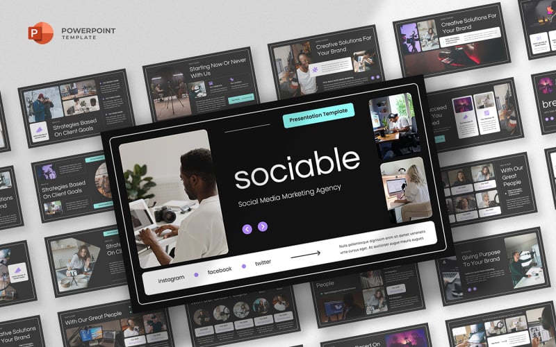 sociable social media marketing powerpoint template original