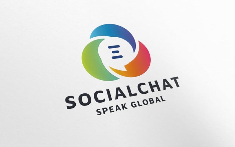 social chat pro logo template original