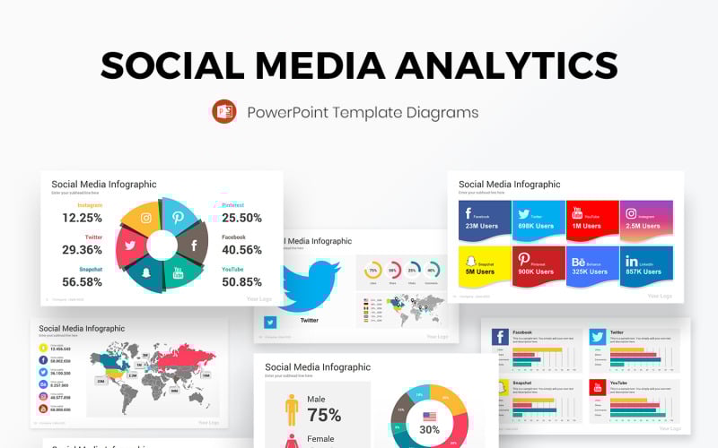 social media analytics powerpoint diagrams template original