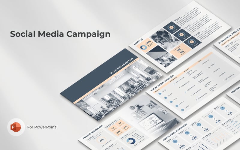 social media campaign online marketing powerpoint template original