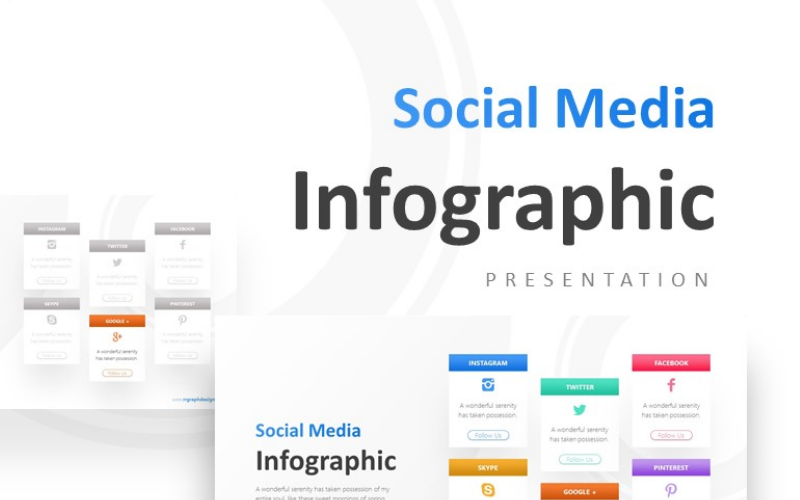 social media icon six options presentation powerpoint template original