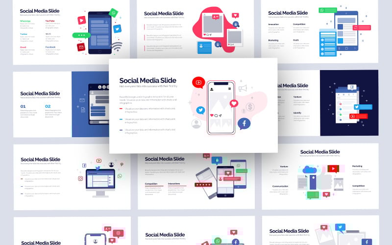 social media infographic slides powerpoint template original