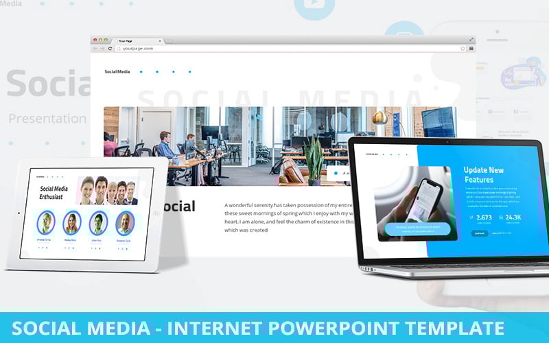 social media internet powerpoint template original