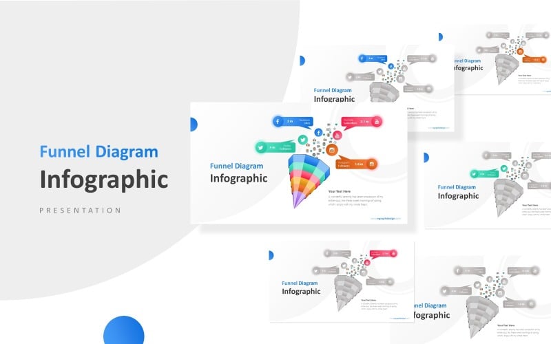 social media marketing funnel diagram infographic presentation powerpoint template original