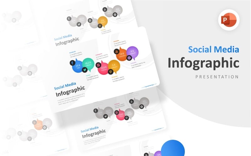 social media marketing infographic presentation powerpoint template original