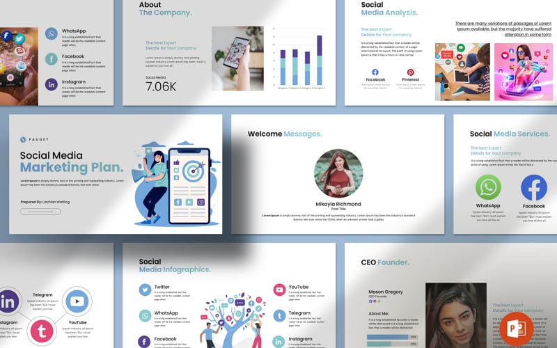 social media marketing plan presentation template original