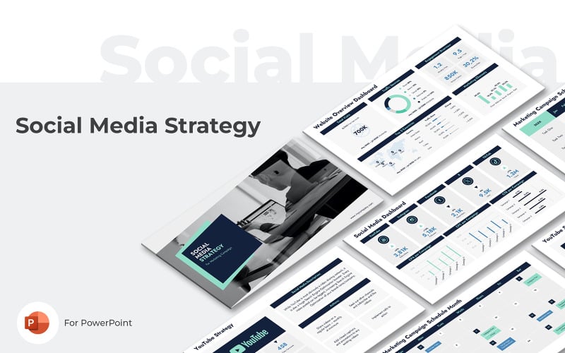 social media strategy powerpoint template original