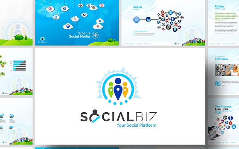socialbiz social media powerpoint template original