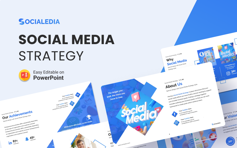 socialedia social media strategy presentation powerpoint template original