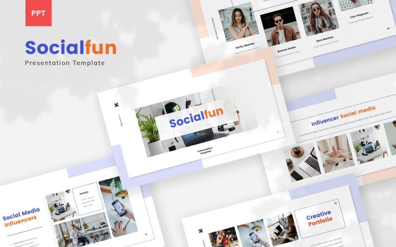 socialfun social media powerpoint template original