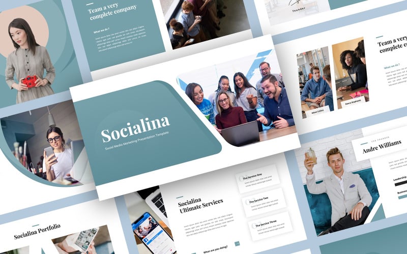 socialina social media marketing agency presentation powerpoint template original