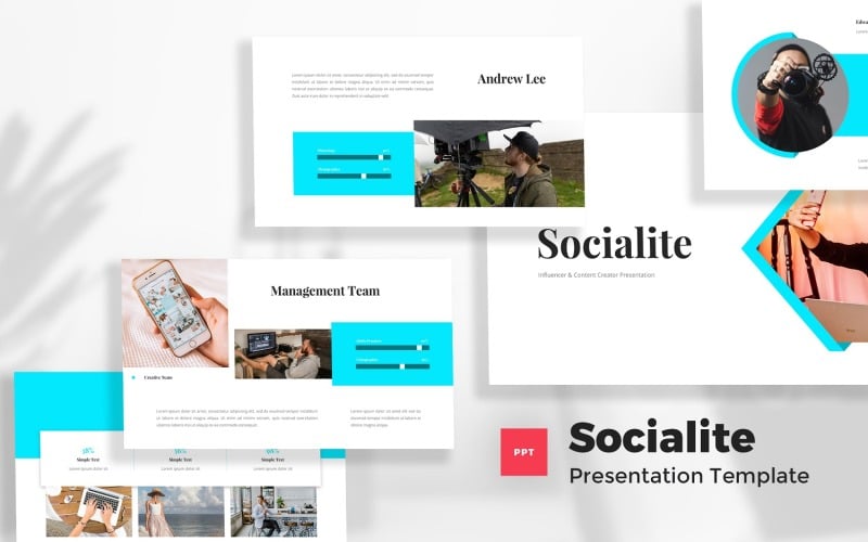 socialite influencer amp content creator powerpoint template original