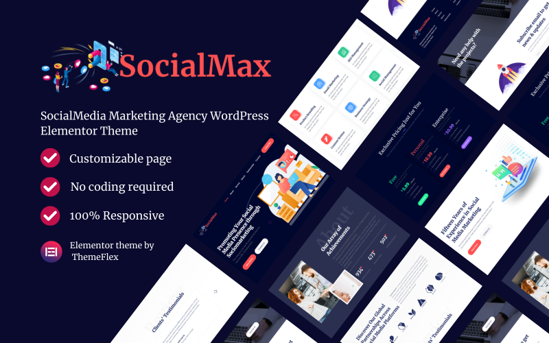 socialmax socialmedia marketing agency wordpress elementor theme original