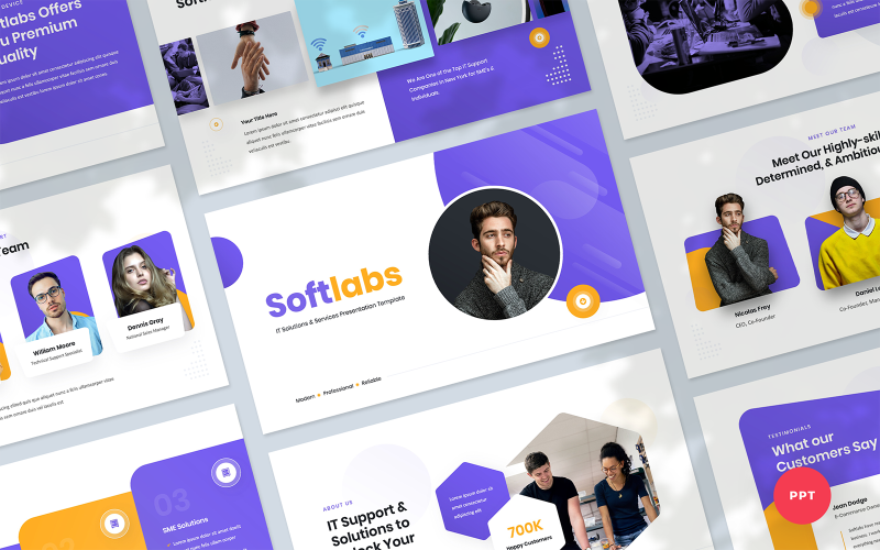 softlabs it solution and services presentatioin powerpoint template original
