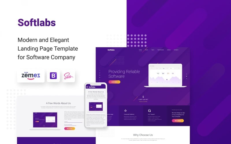 softlabs software company creative html bootstrap landing page template original