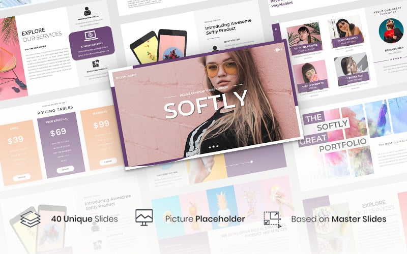 softly creative business powerpoint template original