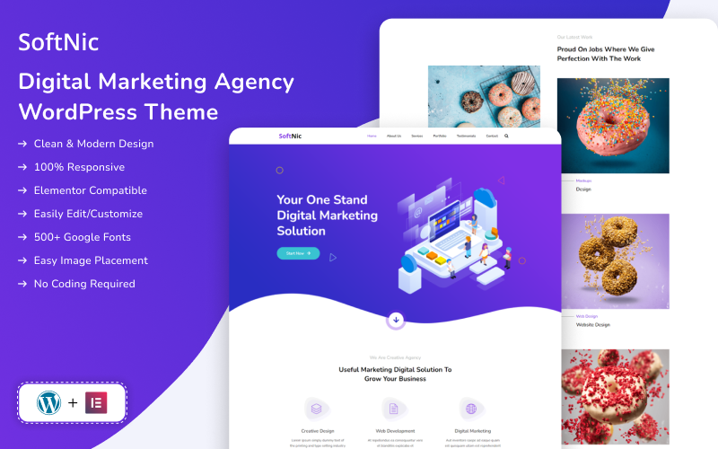 softnic digital marketing agency wordpress theme original