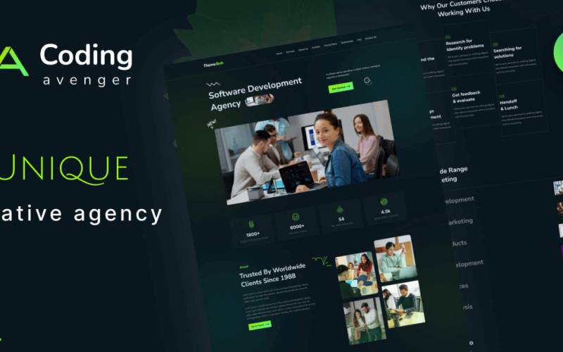 software development agency landing page template original