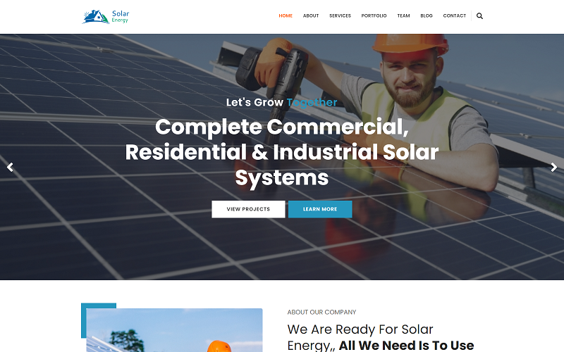 solar energy landing html templates original