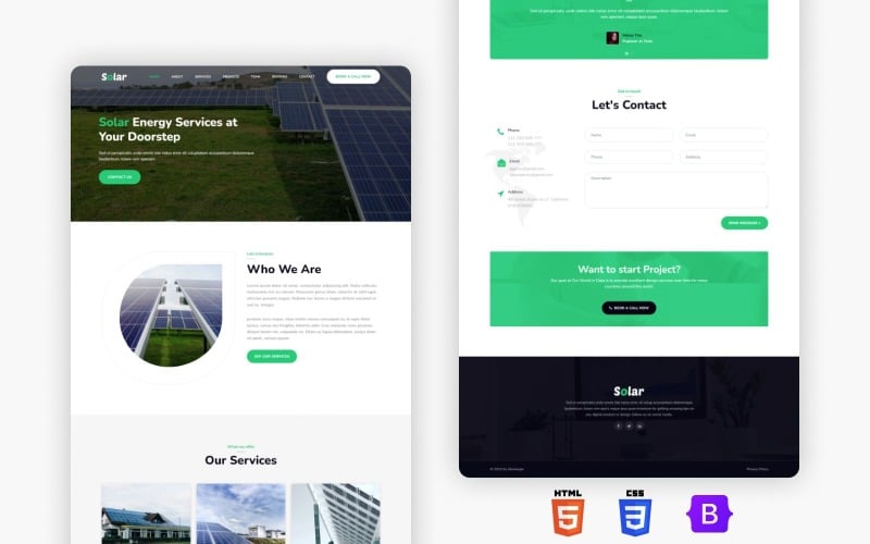 solar landing page html template original