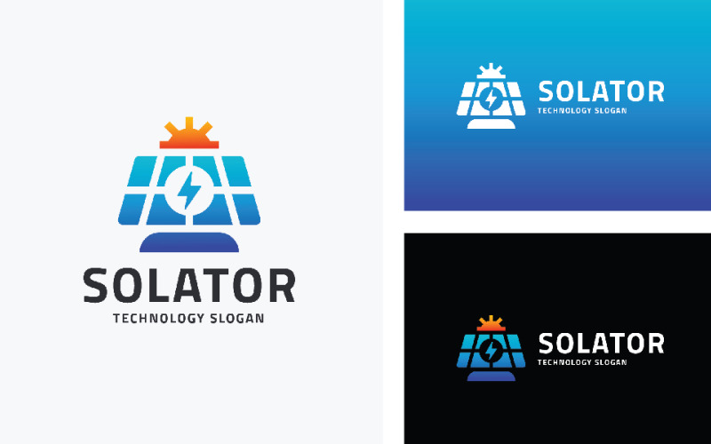 solar panel energy logo template original